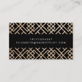 Golden Shimmer Black Geometric Visitekaartje (Achterkant)