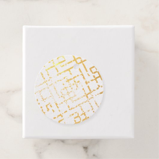 Golden Shimmer Geometric Photo Real Gold Foil Bedankjes Labels (Met doos)
