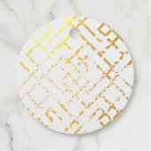 Golden Shimmer Geometric Photo Real Gold Foil Bedankjes Labels (Voorkant)