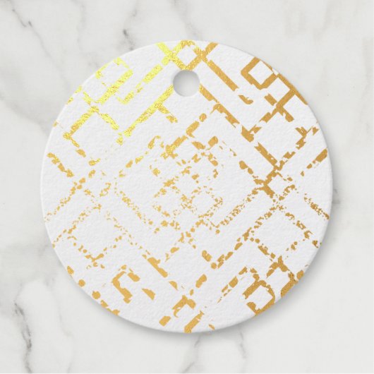 Golden Shimmer Geometric Photo Real Gold Foil Bedankjes Labels (Voorkant)