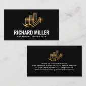 Golden Shine Bar Graph Financial Logo Visitekaartje (Voorkant / Achterkant)