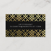 Golden Shine Black Geometric Pattern Visitekaartje (Achterkant)