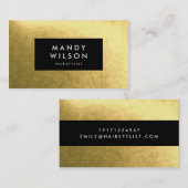 Golden Shine Black Stylish Visitekaartjes (Voorkant / Achterkant)