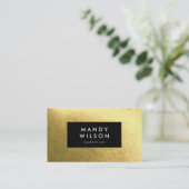 Golden Shine Black Stylish Visitekaartjes (Staand voorkant)