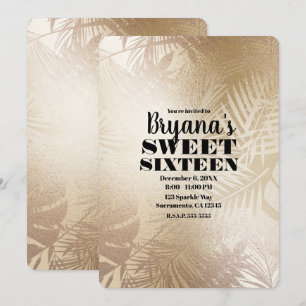 Golden Shine Botanical Tropical Palm Sweet 16 Kaart