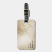 Golden Shine Botanische tropische palmbladeren Bagagelabel (Voorkant verticaal)