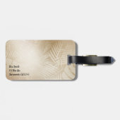 Golden Shine Botanische tropische palmbladeren Bagagelabel (Achterkant horizontaal)