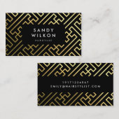 Golden Shine Geometric Black Visitekaartje (Voorkant / Achterkant)
