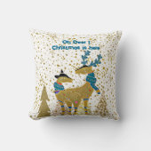 Golden Shine-kerstbomen Reindeer Couple-Baby Kussen (Voorkant)