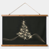 Golden Shine of Stars on Christmas Tree Dark Hangend Wandkleed (Voorkant)