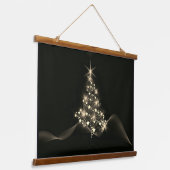 Golden Shine of Stars on Christmas Tree Dark Hangend Wandkleed (Gebogen)
