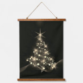Golden Shine of Stars on Christmas Tree Dark Hangend Wandkleed (Voorkant 2)