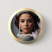 Golden Shine Pageant Button Pin Custom Photo (Voorkant)