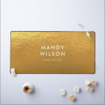 Golden Shine Stijlvolle FAUX FOLIE GROOT Bureaumat<br><div class="desc">Voor extra zazzle zakelijke briefpapier,  adverteren of merchandising items aan dit item,  neem dan contact met ons op via de ontwerper contact op onze zazzle homepage. *GEEN ECHTE FOLIE</div>