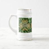 Golden Shining Celtic Shamrock Green Faux Glitter Bierpul (Links)