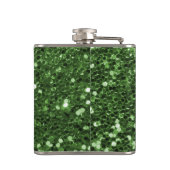 Golden Shining Celtic Shamrock Green Faux Glitter Heupfles (Achterkant)