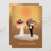 Golden Shining Sweet-koppel in Love Wedding Kaart (Voorkant / Achterkant)