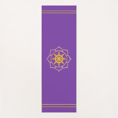 Golden Ship Wheel in Lotus op Violet Yogamat (Voorkant)
