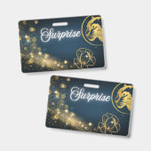 Golden Shooting Star Verrassing Badge (Front & Back)
