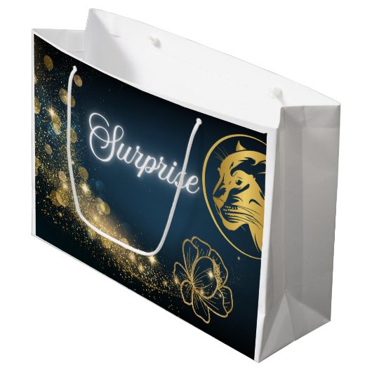 Golden Shooting Star Verrassing Groot Cadeauzakje (Voorkant Gekanteld)