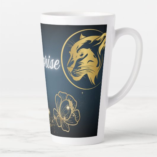 Golden Shooting Star Verrassing Latte Mok (Rechts)