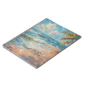 Golden Shore: Een oceanisch meesterwerk Beach Wave Notitieboek (Linkerzijde)