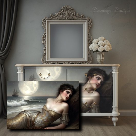 Golden Shoreline Zeemeermin Decoupage Tissuepapier