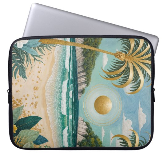 Golden Shores Laptop Sleeve (Voorkant)