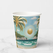 Golden Shores Papieren Bekers (Achterkant)