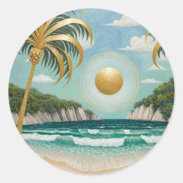 Golden Shores Ronde Sticker