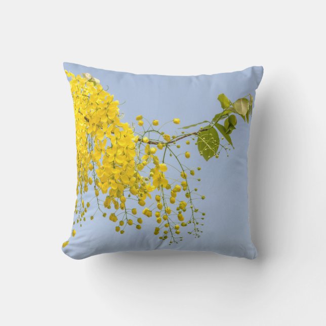 Golden Shower Tree Floral Throw Pillow Cover  Kussen (Voorkant)