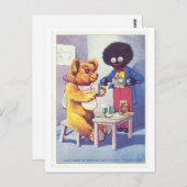 Golden Shred Teddy Bear Ad Briefkaart (Voorkant / Achterkant)