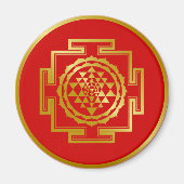 Golden Shree Yantra Magneet (Voorkant)
