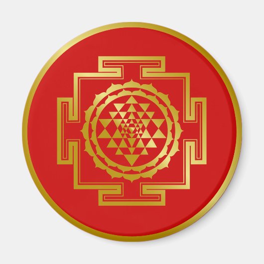 Golden Shree Yantra Magneet (Voorkant)