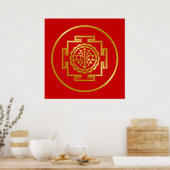 Golden Shree Yantra Poster (Keuken)
