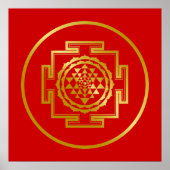 Golden Shree Yantra Poster (Voorkant)