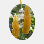 Golden Shrimp Plant Flowers Keramisch Ornament (Achterkant)