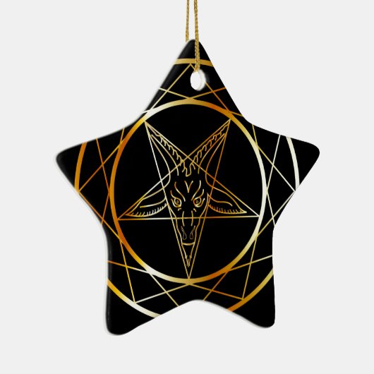 Golden sigil van Baphomet Keramisch Ornament (Rechts)