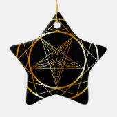 Golden sigil van Baphomet Keramisch Ornament (Voorkant)