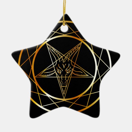 Golden sigil van Baphomet Keramisch Ornament (Voorkant)