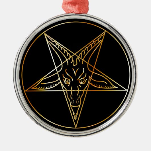 Golden sigil van Baphomet Metalen Ornament (Voorkant)