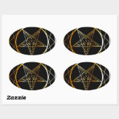 Golden sigil van Baphomet Ovale Sticker (Vel)