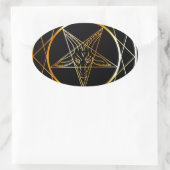 Golden sigil van Baphomet Ovale Sticker (Tas)