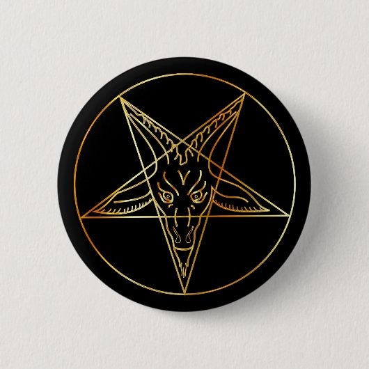 Golden sigil van Baphomet Ronde Button 5,7 Cm (Voorkant)