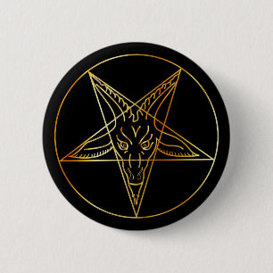 Golden sigil van Baphomet Ronde Button 5,7 Cm