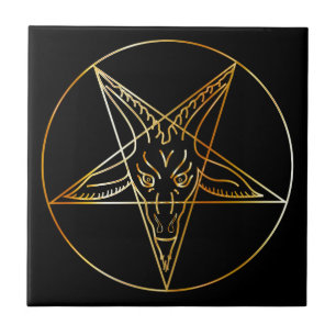 Golden sigil van Baphomet Tegeltje