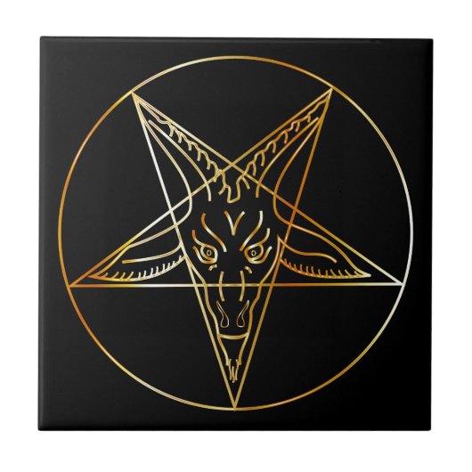 Golden sigil van Baphomet Tegeltje (Voorkant)
