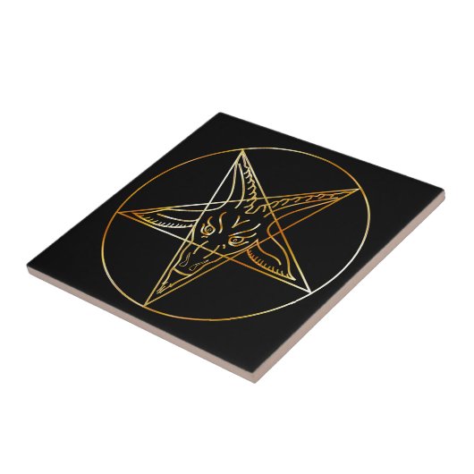 Golden sigil van Baphomet Tegeltje (Zijkant)