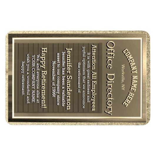  Golden Sign Retirement Gift Magneet (Horizontaal)