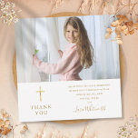 Golden Signature Foto First Heilige Communie Bedankkaart<br><div class="desc">Met de naam van de gouden scripthandtekening. Persoonlijk maak je persoonlijk aan met je foto en speciale heilige gemeenschap...  dank je wel de boodschap in het chic gold lettering over dit stijlvolle design. Ontworpen door: Thisnotme©</div>